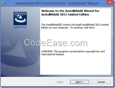 installshield opzione limitata per Visual Studio 2013